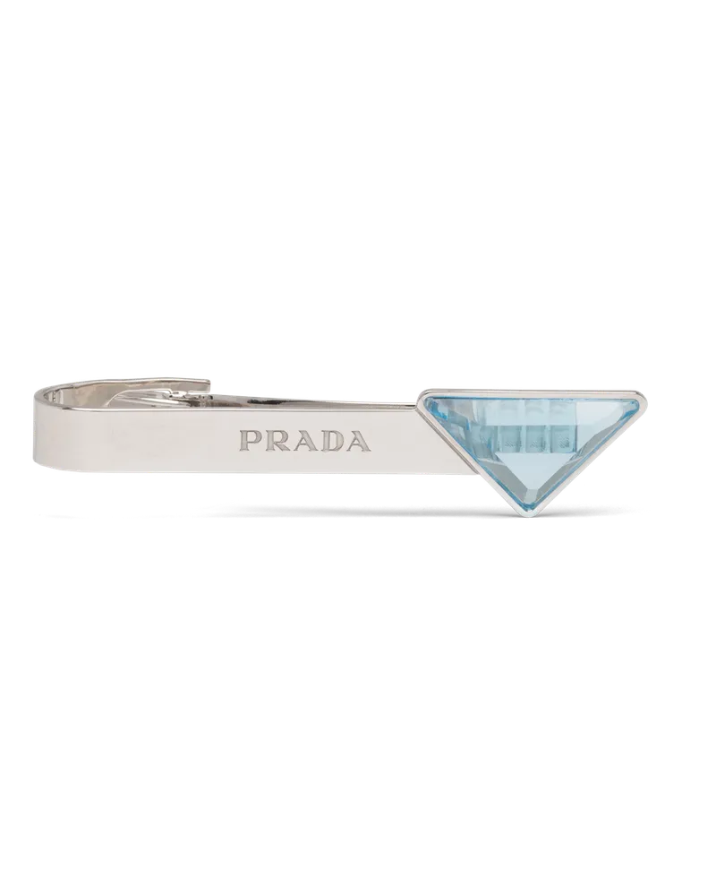 Prada Krawattenklammer aus Silber mit Hartstein Silber