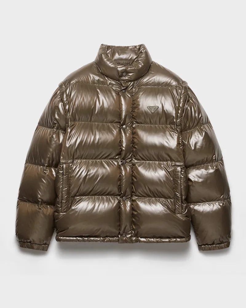 Prada Mittelschwere Daunenjacke aus Re-Nylon Camouflage