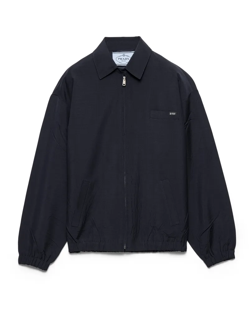 Prada Blousonjacke Aus Mohairwolle, Damen, Blau, Größe Blau