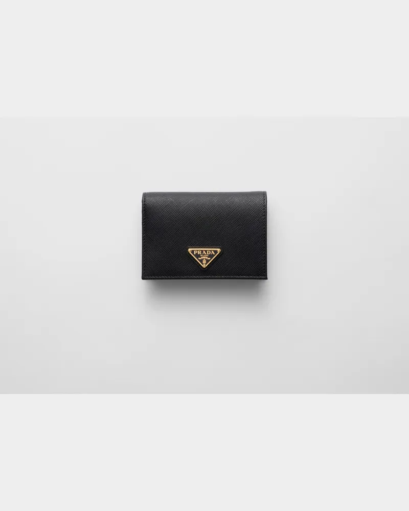 Prada Small Saffiano Leather Wallet Schwarz