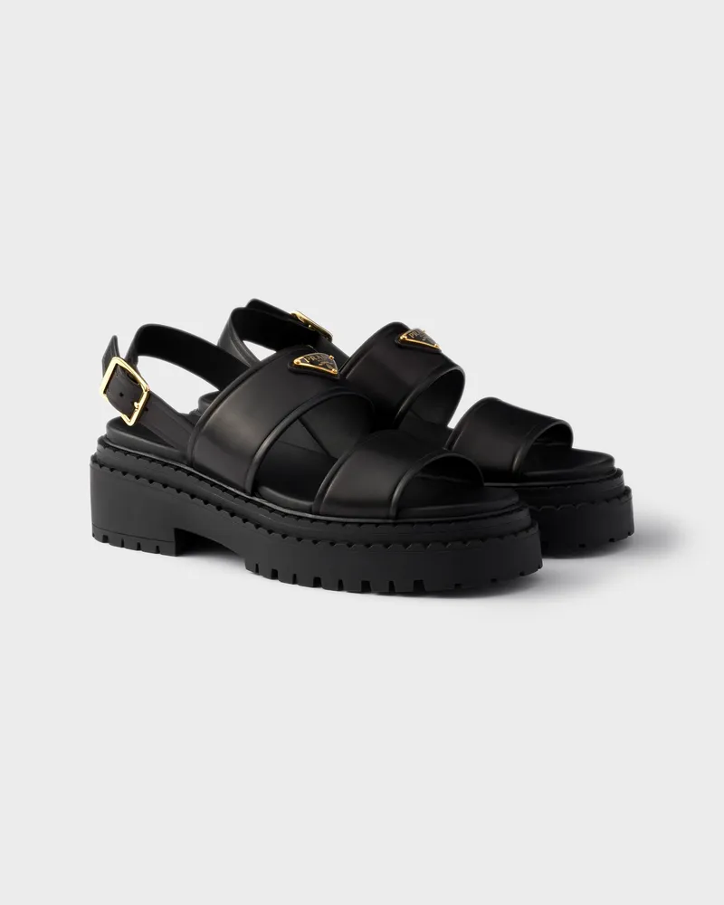 Prada Sandalen aus Leder Schwarz