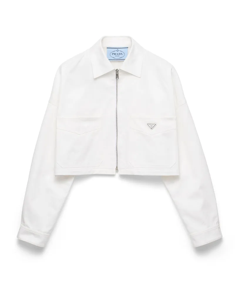 Prada Chino Blouson Jacket, Damen, Weiss, Größe Weiss