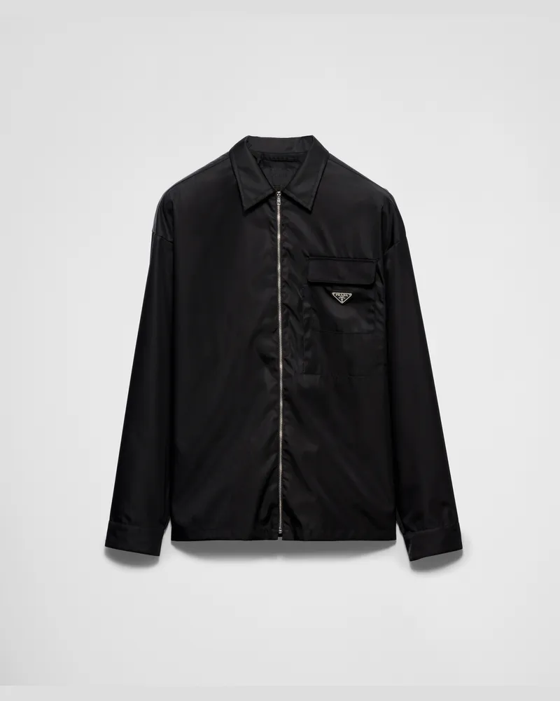 Prada Hemd aus Re-Nylon Schwarz