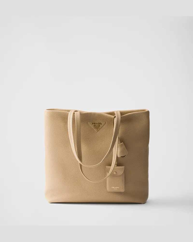 Prada Große Tote Bag aus Leder Sandbeige