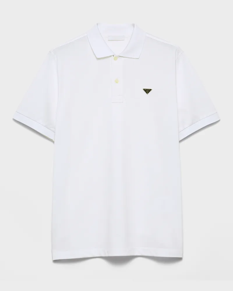Prada Poloshirt aus Piqué Weiss