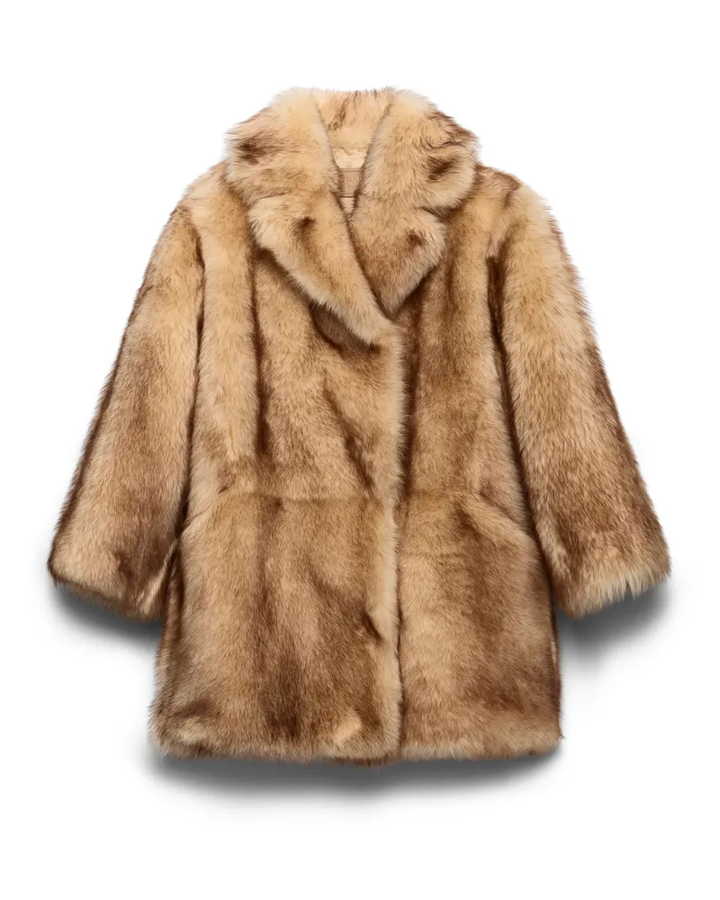 Prada Cabanjacke Aus Lammfell, Damen, Honig, Größe Honig