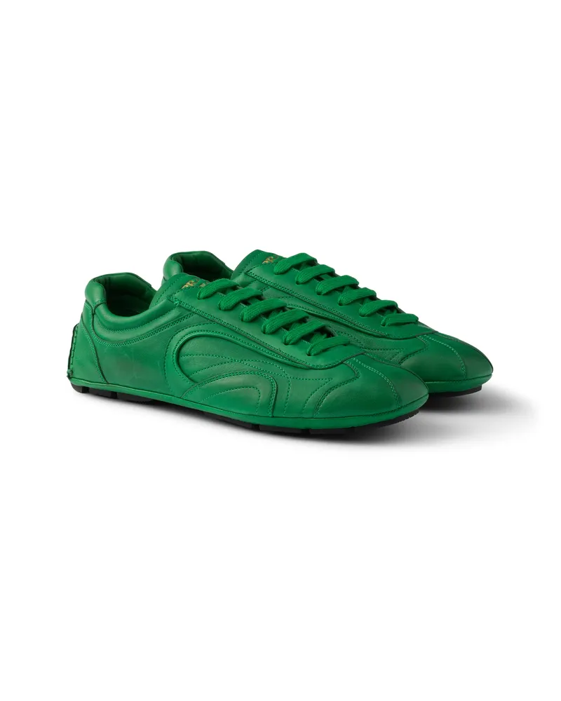 Prada Montecarlo Re-edition 2005 Sneaker Aus Antikisiertem Nappaleder, Herren, Grün, Größe 7 Grün