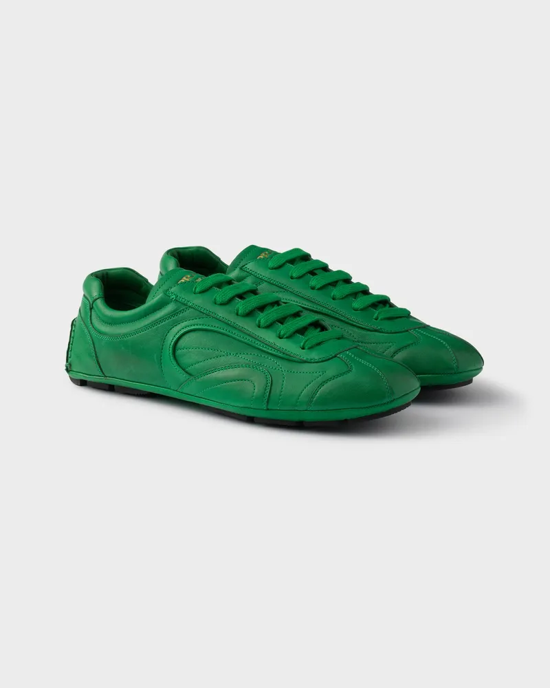 Prada Montecarlo Re-Edition 2005 Sneaker aus antikisiertem Nappaleder Grün
