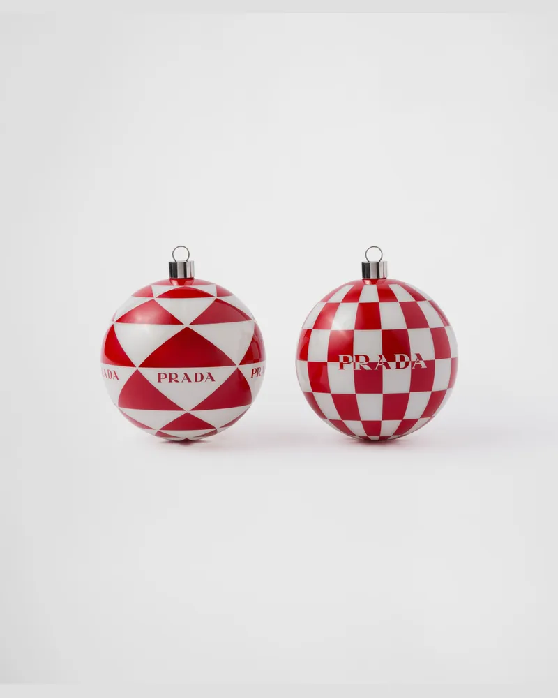 Prada Weihnachtsschmuck-Set aus Glas Weiss