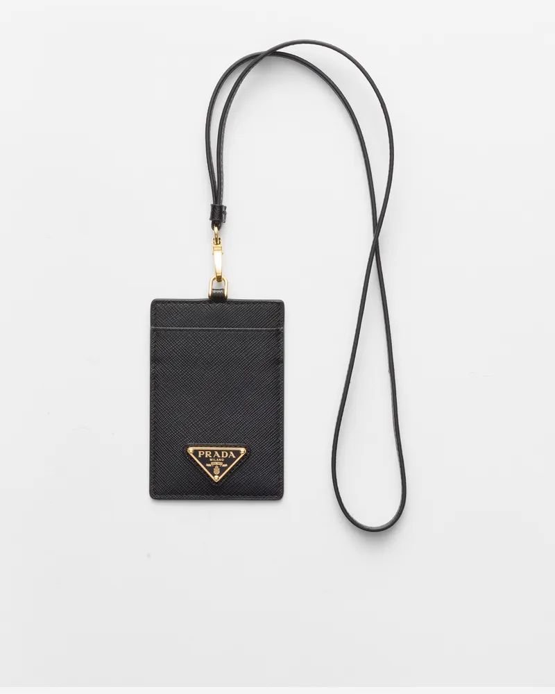 Prada Ausweisetui aus Saffiano Leder Schwarz