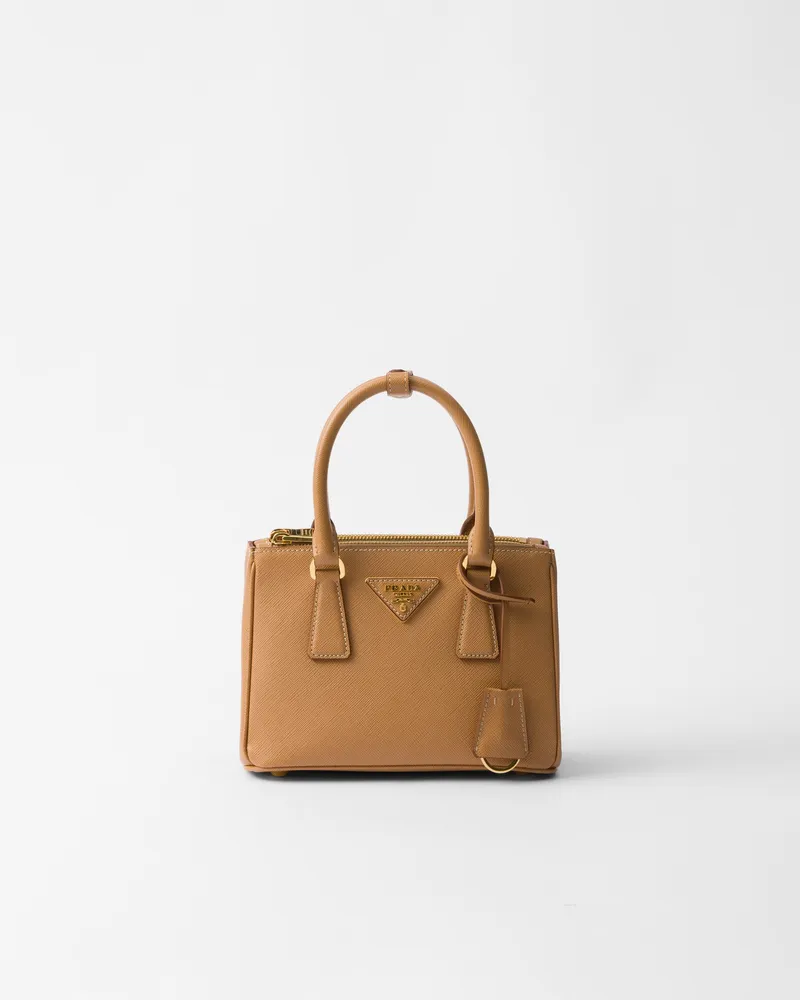 Prada Galleria Mini Bag aus Saffiano-Leder Natur