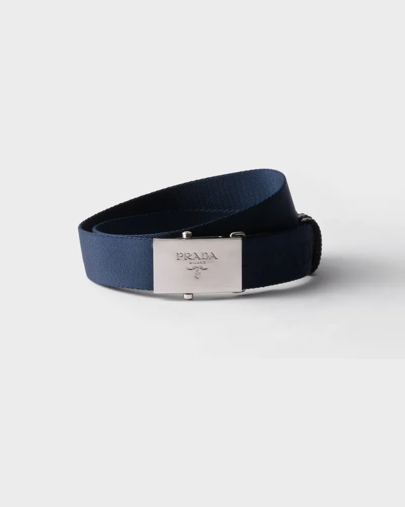 Prada Gürtel aus gewebtem Nylon Blau