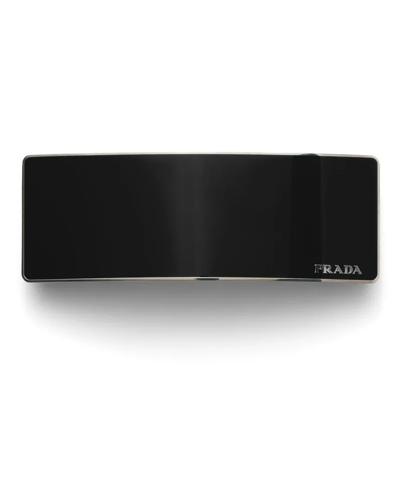 Prada Haarspange Aus Metall, Damen, Schwarz Schwarz
