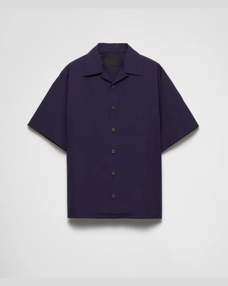 Prada Bowling-Hemd aus Baumwolle Tintenblau