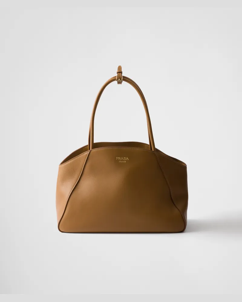 Prada Große Tote Bag aus Leder Karamell