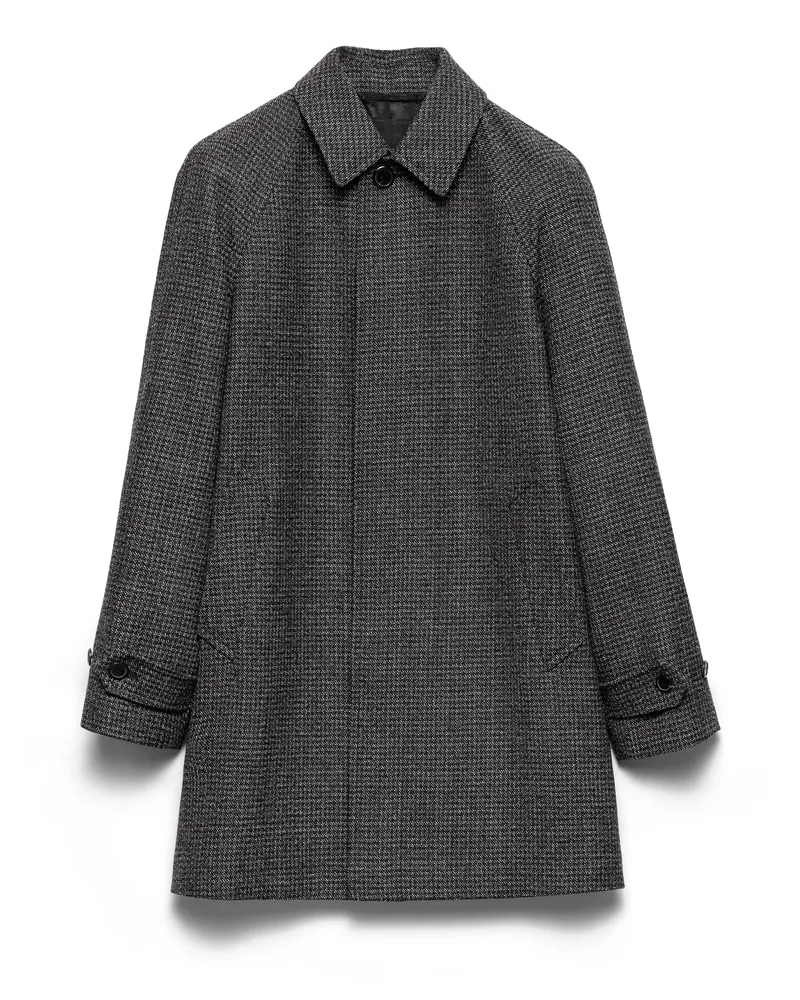 Prada Mantel Aus Wolle, Herren, Schwarz/weiss, Größe Schwarz