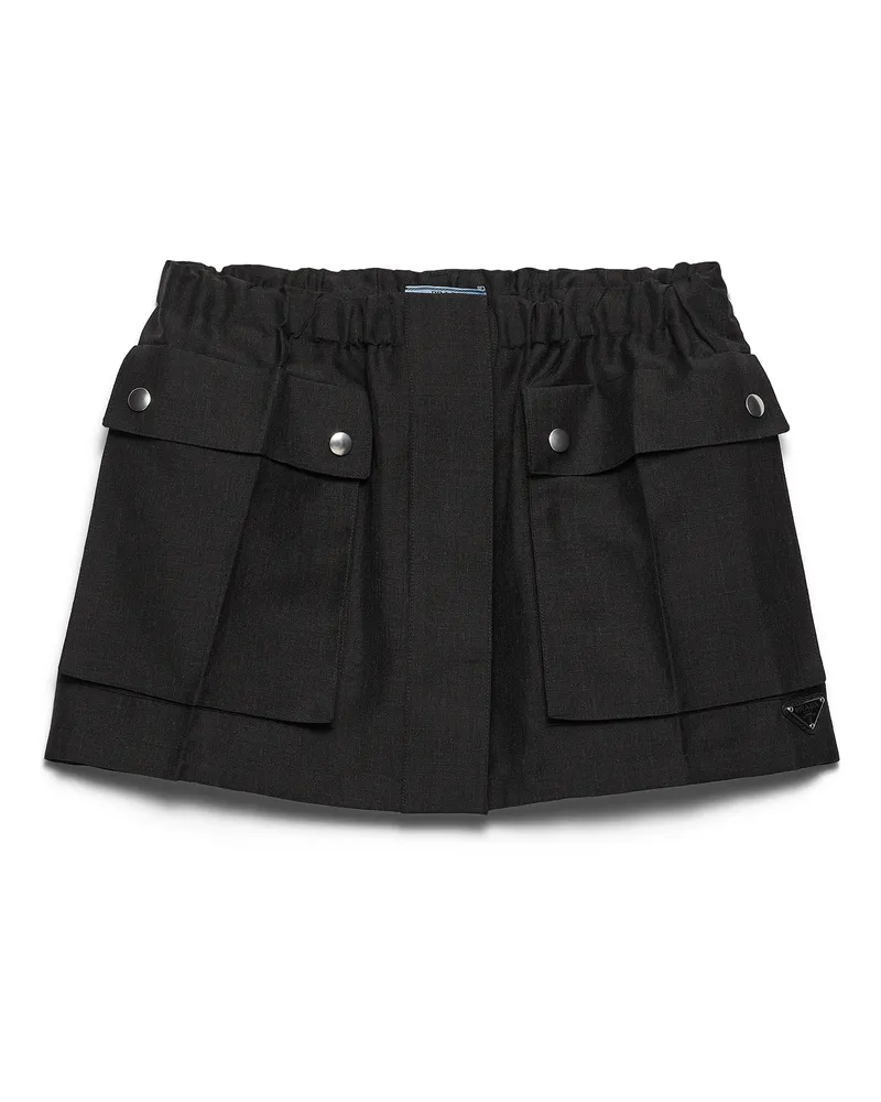 Prada Minirock Aus Kid Mohair, Damen, Grau, Größe Grau