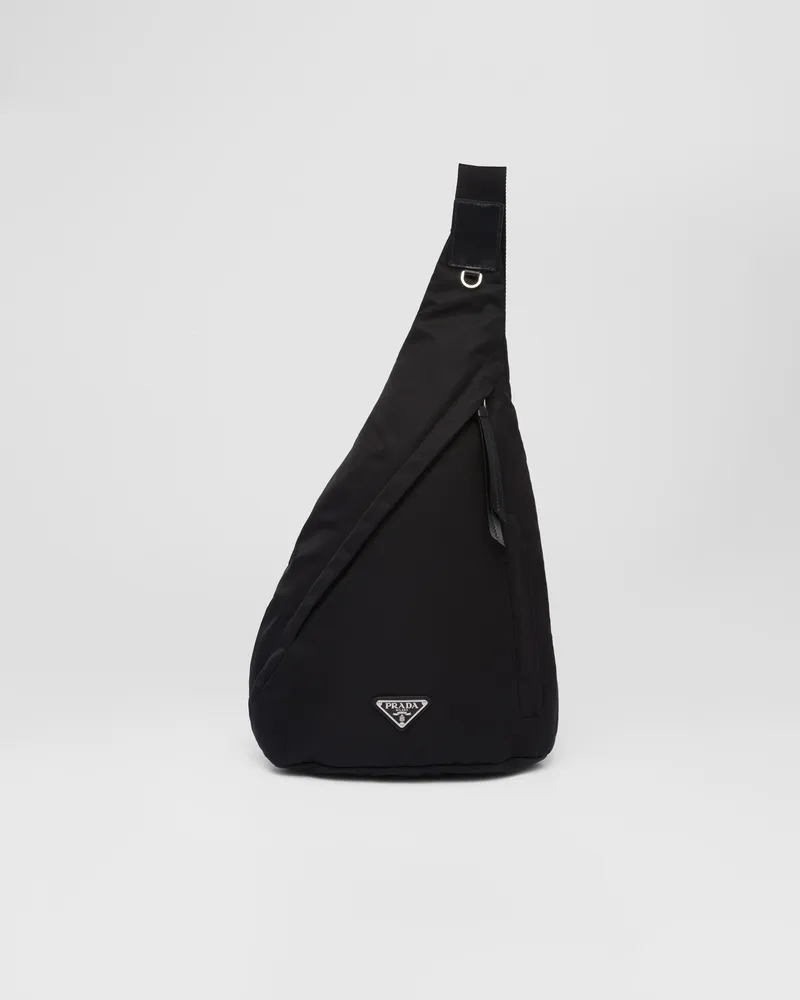 Prada Rucksack aus Re-Nylon und Leder Schwarz