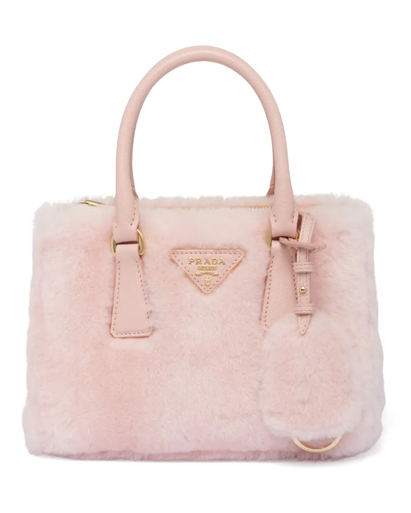 Prada Galleria Mini Bag Aus Lammfell, Damen, Orchideenrosa Orchideenrosa
