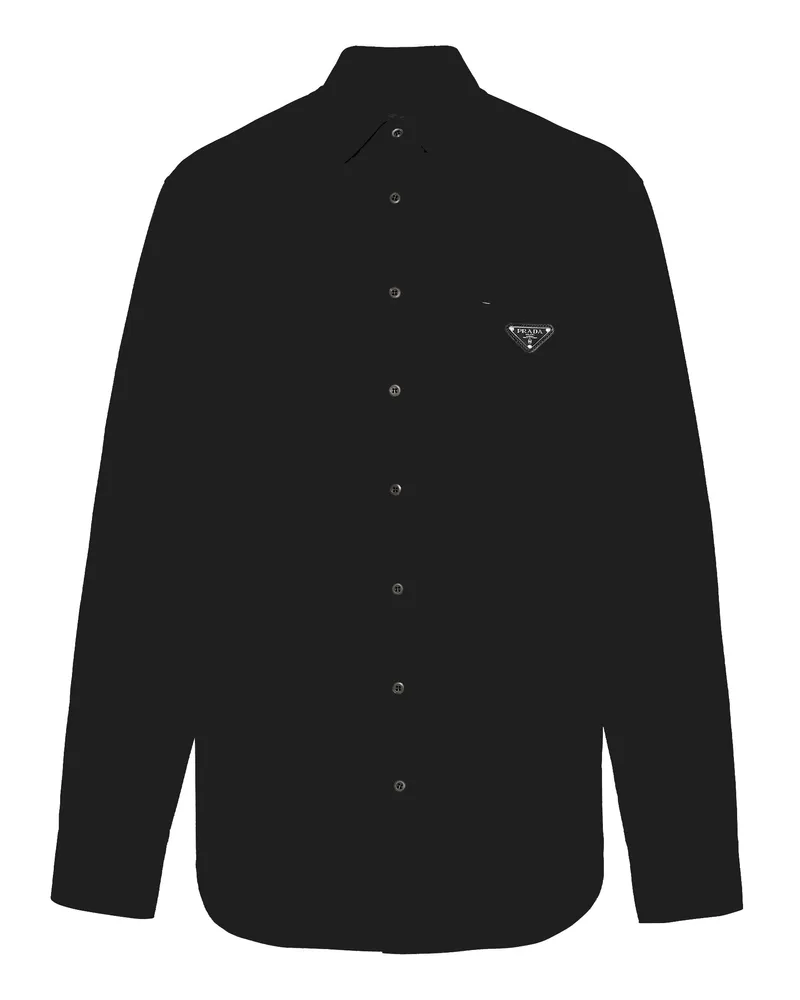 Prada Hemd Aus Baumwolle, Herren, Schwarz, Größe Schwarz