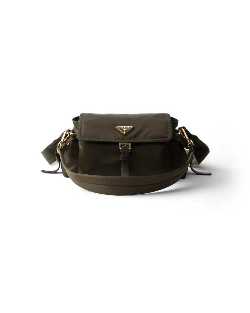Prada Mittelgroße   Explore Schultertasche Aus Re-nylon, Damen, Waldgrün Waldgrün