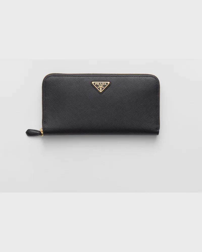 Prada Saffiano Leather Wallet Schwarz
