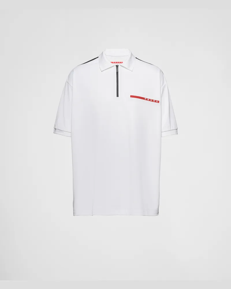 Prada Poloshirt aus Piqué Weiss