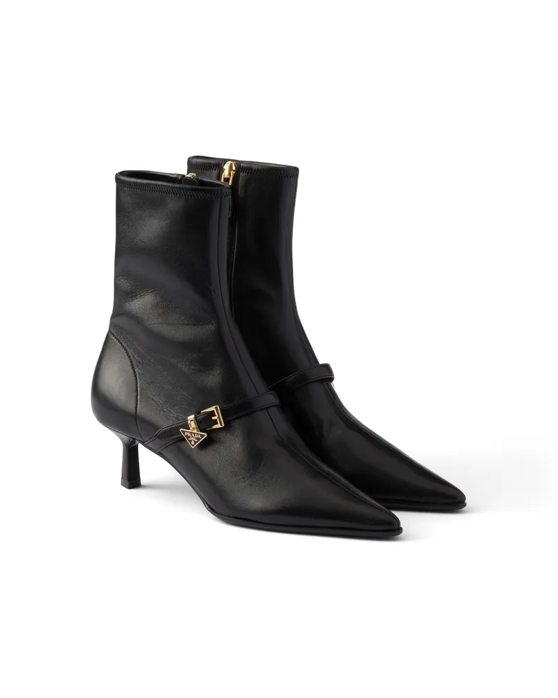 Prada Stiefeletten Aus Stretch-nappaleder, Damen, Schwarz, Größe Schwarz