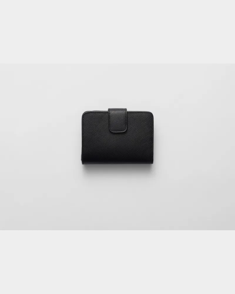 Prada Portemonnaie aus Saffiano-Leder Schwarz