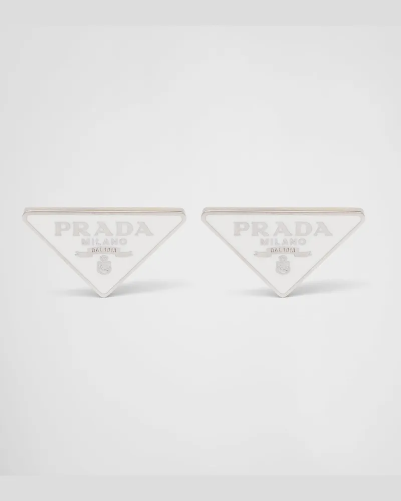 Prada Smalto Jewels Ohrringe Weiss