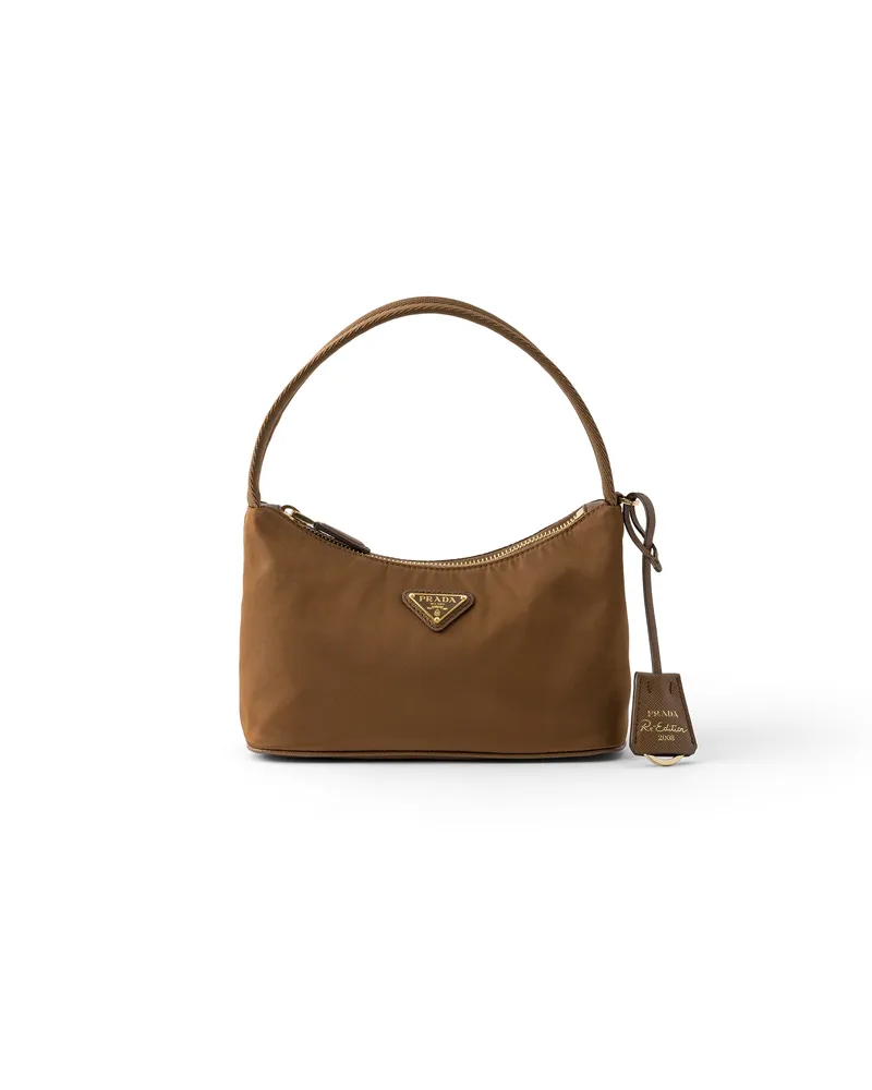 Prada Re-edition 2008 Mini Bag Aus Re-nylon, Damen, Brandy Brandy