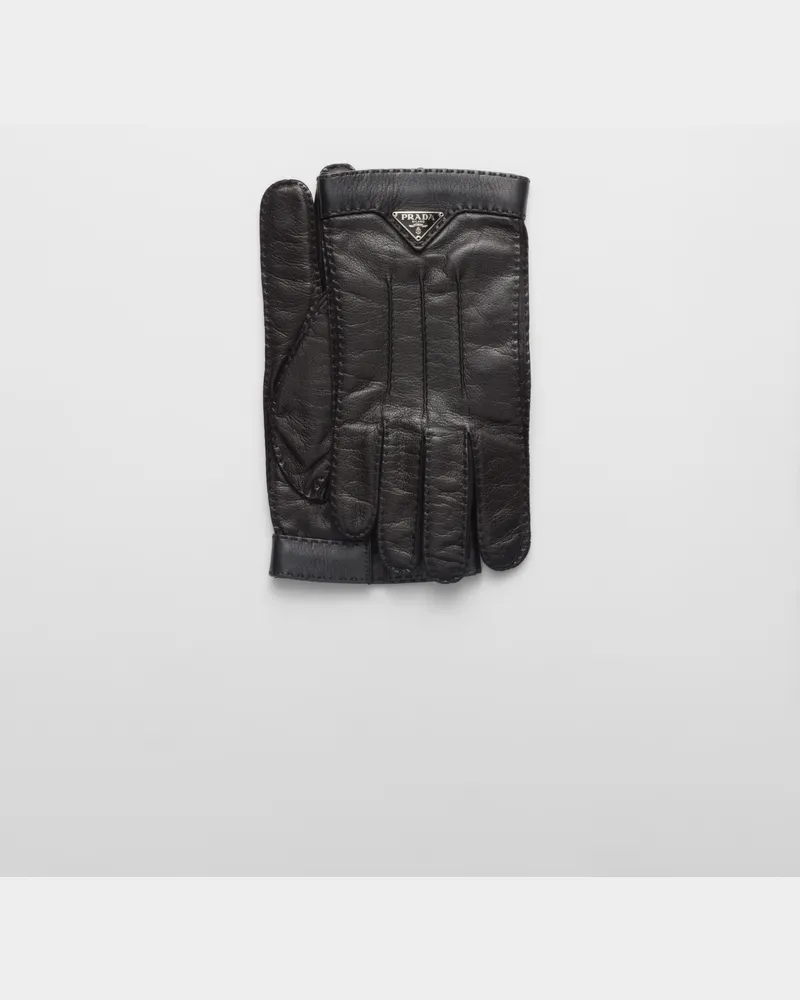 Prada Handschuhe aus Leder Schwarz