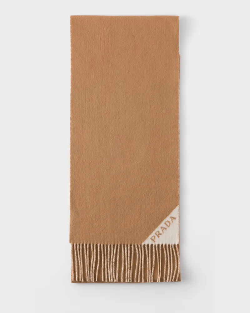 Prada Schal aus Kaschmir-Doppelgewebe Cameo-beige