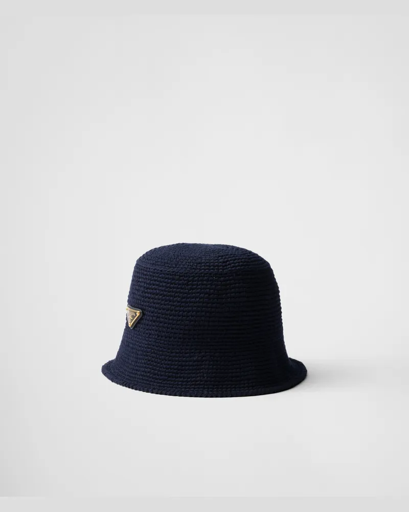 Prada Gehäkelter Fischerhut Blau