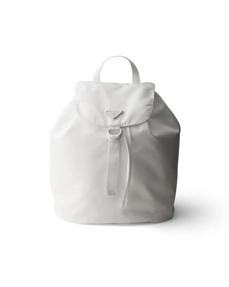 Prada Rucksack Aus Re-nylon, , Weiss Weiss