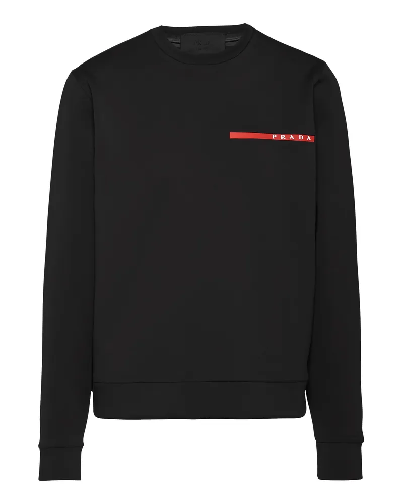 Prada Sweatshirt Aus Funktionsgewebe, Herren, Schwarz, Größe Schwarz