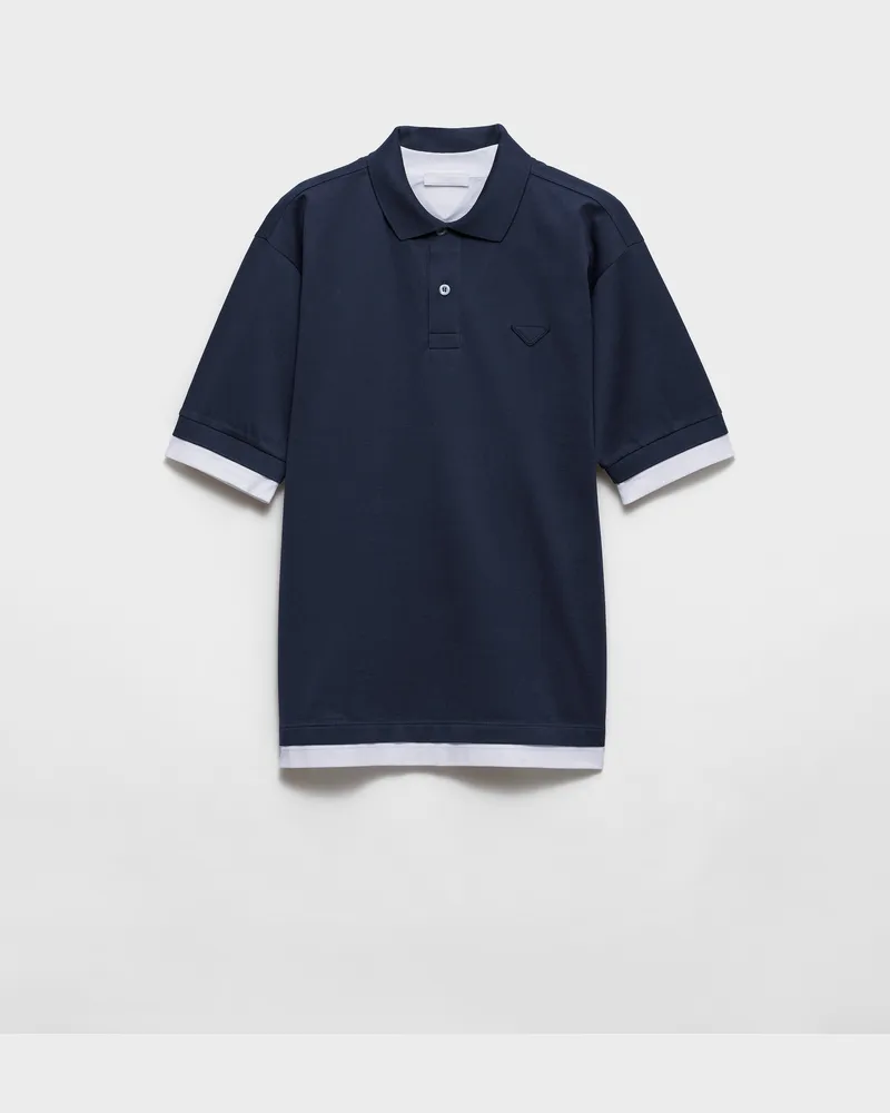 Prada Poloshirt aus Baumwolle Marineblau