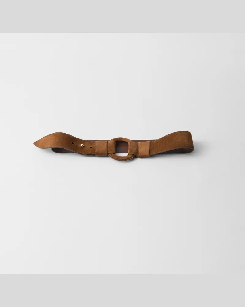 Prada Gürtel aus Wildleder Kakaobraun