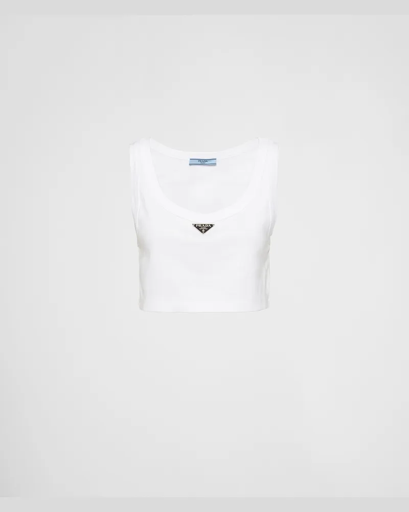 Prada Top aus Jersey Weiss