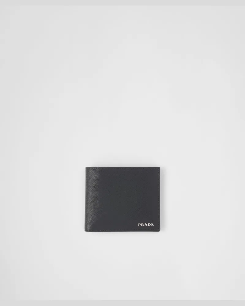 Prada Portemonnaie aus Leder Schwarz