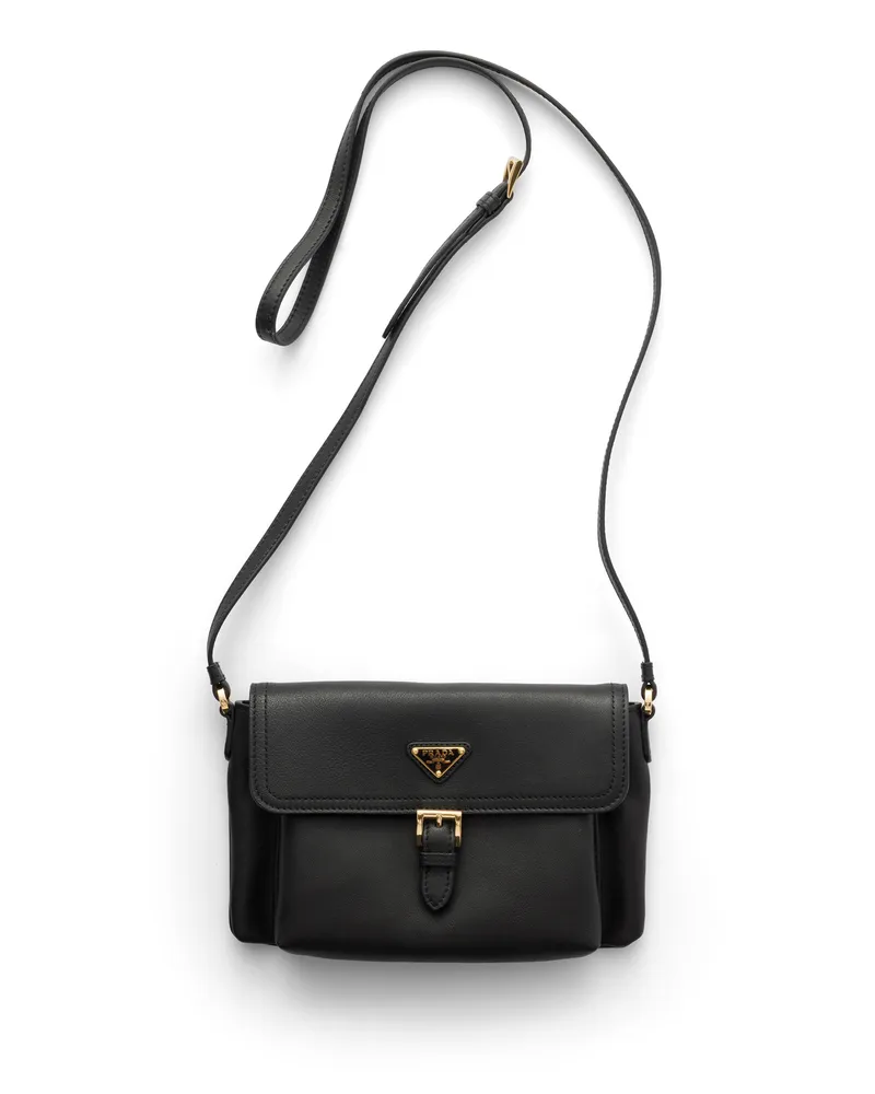 Prada Smartphone-etui Aus Nappa-leder, Damen, Schwarz Schwarz