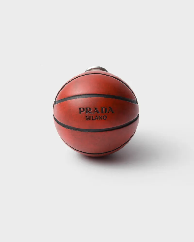 Prada Basketball-Ohrringe aus Metall Zinngrau