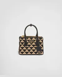 Prada Symbole Mini Bag aus besticktem Jacquard Schwarz