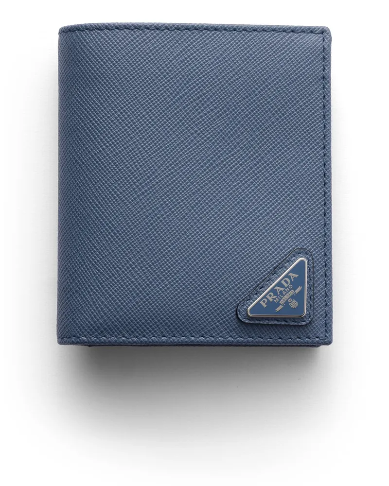 Prada Geldbörse Aus Saffiano-leder, Herren, Aviation/blau Aviation
