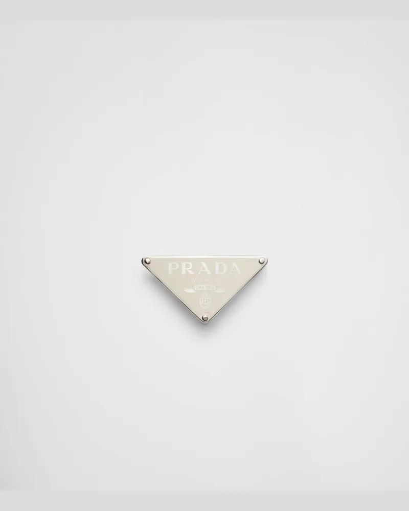 Prada Gürtelschließe aus emailliertem Metall Weiss