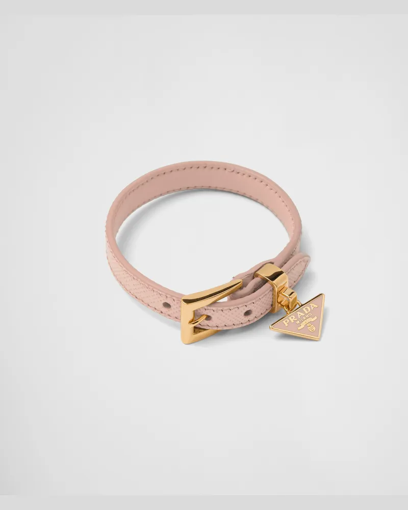Prada Armband aus Saffiano-Leder Puderrosa