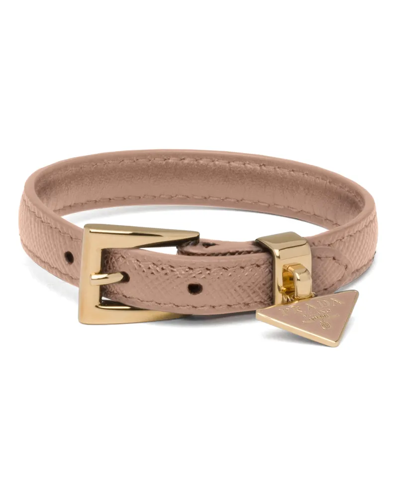 Prada Armband Aus Saffiano-leder, Damen, Puderrosa, Größe Puderrosa