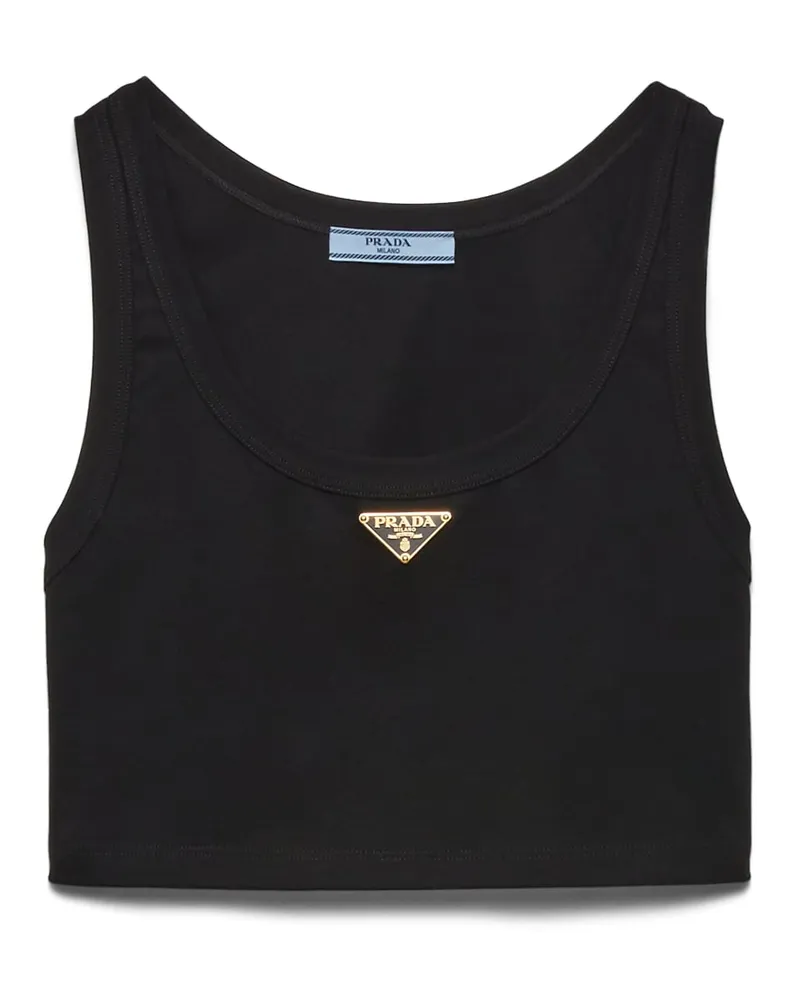 Prada Top Aus Jersey, Damen, Schwarz, Größe Schwarz