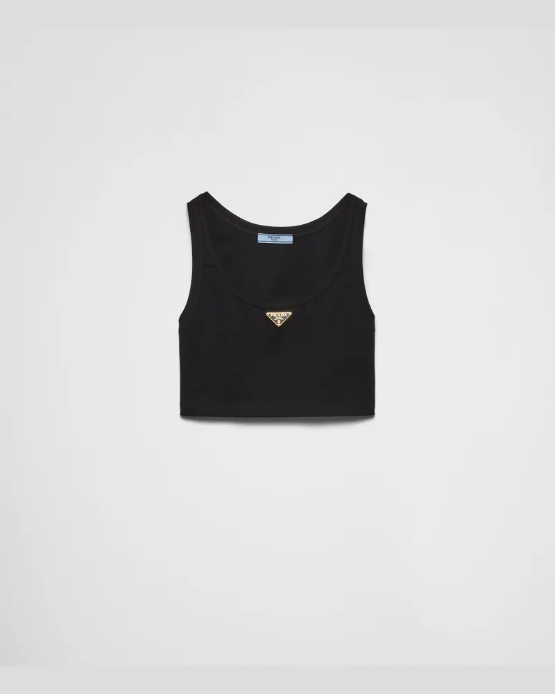 Prada Top aus Jersey Schwarz