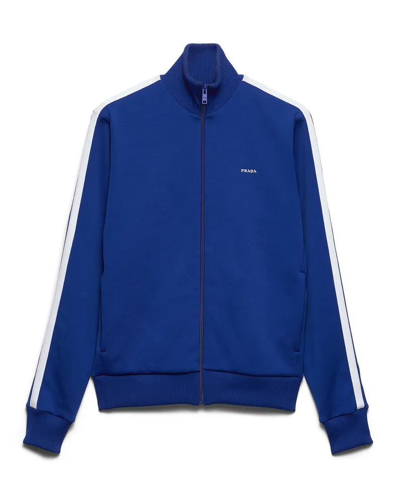 Prada Blousonjacke Aus Funktionsgewebe, Herren, Kornblumenblau/weiß, Größe Kornblumenblau